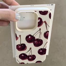 Wine Red Cherry Pattern Lychee Texture Phone Case For iPhone 17 Pro Max 11 12 13 14 15 16 17 Air 15 Plus X XS XR 16E Soft Cover