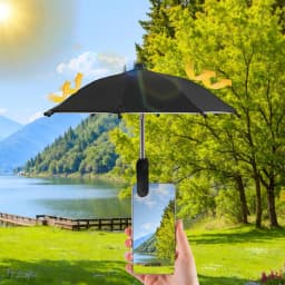 Cell Phone Umbrella Holder with Clip for Sun Shade Cell Phone Umbrella Phone Clip Outdoor Anti-Glare Sunshade Protect Your Phone