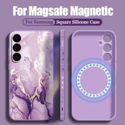 Marble Lanyard Phone Case For Samsung Galaxy S26 S25 S24 S23 S22 Ultra Plus S25 FE Magnetic For Magsafe Wireless Charge Cover