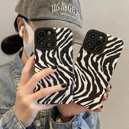 Fashion Zebra Stripes Silicone Case For iPhone 15 12 13 14 Plus 11 16 Pro Max Mini 17 ProMax Air Soft Leather Shockproof Cover