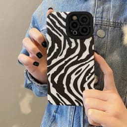 Fashion Zebra Stripes Silicone Case For iPhone 15 12 13 14 Plus 11 16 Pro Max Mini 17 ProMax Air Soft Leather Shockproof Cover