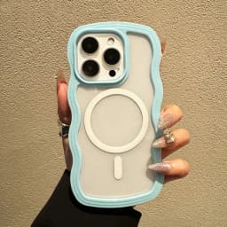 2 in 1 Wavy Frame Phone Case For iPhone 15 Pro Max 17 Air 16 14 13 11 12 Magnetic Wireless Charge Shockproof Back Cover