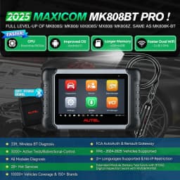 Autel MaxiCOM MK808BT PRO OBD2 Scanner Automotivo Car Diagnostic Scan Tool OBD 2 Code Reader Key Coding Active Test PK MK808S | V2.0 Bidirectional Diagnostic Tool 3000+ Active Test 28+ Reset Functions Injector Coding All Systems Scan FCA SGW OS 11