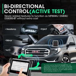 Autel MaxiCOM MK808BT PRO OBD2 Scanner Automotivo Car Diagnostic Scan Tool OBD 2 Code Reader Key Coding Active Test PK MK808S | V2.0 Bidirectional Diagnostic Tool 3000+ Active Test 28+ Reset Functions Injector Coding All Systems Scan FCA SGW OS 11