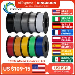 KINGROON 10KG 1.75mm PETG Filament Tangle-Free, High Quality 3D Printing Eco-friendly Plastic Consumables 22LBS, Vacuum Packaging 3D Printing