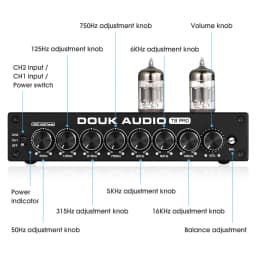 Nobsound HiFi 7-band EQ Equalizer Vacuum Tube Balanced XLR Stereo RCA Pre-amplifier with Tone Control for Desk Speaker