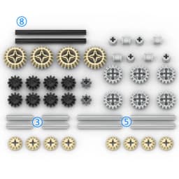 High-Tech Parts Gear Cross Axles Pin Set MOC Friends Bricks Building Blocks Accessory Mechanical DIY Car Bulk Compatible Toys