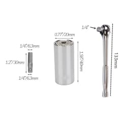Onnfang 7-19/11-32mm Universal Ratchet Wrench Universal Socket Head, Household Socket Power/Hand Tool Wrench