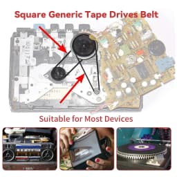 30-120mm Universal Mix Cassette Tape Universal Machine Belts Assorted Common Square Rubber Belt for Recorders Walkman DVD Drive