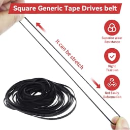 30-120mm Universal Mix Cassette Tape Universal Machine Belts Assorted Common Square Rubber Belt for Recorders Walkman DVD Drive