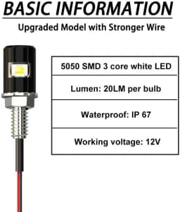 LED Car Motorcycle License Number Plate Lights Lamp Auto Tail Front Screw Bolt Bulbs Lamps Light Source 12V 5630 SMD
