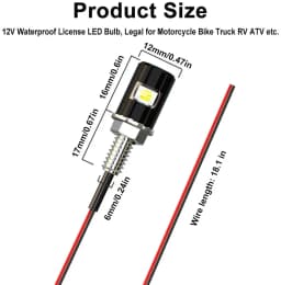 LED Car Motorcycle License Number Plate Lights Lamp Auto Tail Front Screw Bolt Bulbs Lamps Light Source 12V 5630 SMD
