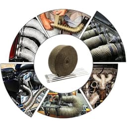 Motorcycle Muffler Thermal Tape Exhaust Band Heat Wrap Fiberglass Heat Shield Insulation With Stainless Ties 5CM*5M Termotape