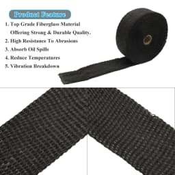 Motorcycle Muffler Thermal Tape Exhaust Band Heat Wrap Fiberglass Heat Shield Insulation With Stainless Ties 5CM*5M Termotape