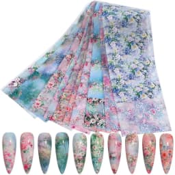 Black White Lace Rose Nails Foil Stickers Black Flowers Design Manicure Nail Art Transfer Paper Nails Art Decals