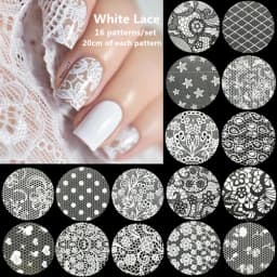 Black White Lace Rose Nails Foil Stickers Black Flowers Design Manicure Nail Art Transfer Paper Nails Art Decals