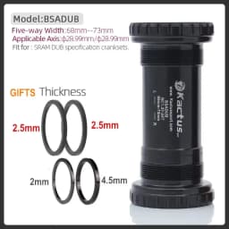 KACTUS Bicycle Bottom Bracket BSA Thread Kit Road MTB Bike Frame 68/73 Axis 24/22 and 29/30mm Fit for Shimano/SRAM GXP Crankset