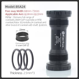 KACTUS Bicycle Bottom Bracket BSA Thread Kit Road MTB Bike Frame 68/73 Axis 24/22 and 29/30mm Fit for Shimano/SRAM GXP Crankset