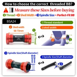 KACTUS Bicycle Bottom Bracket BSA Thread Kit Road MTB Bike Frame 68/73 Axis 24/22 and 29/30mm Fit for Shimano/SRAM GXP Crankset