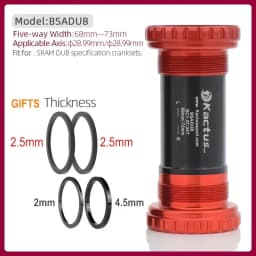 KACTUS Bicycle Bottom Bracket BSA Thread Kit Road MTB Bike Frame 68/73 Axis 24/22 and 29/30mm Fit for Shimano/SRAM GXP Crankset