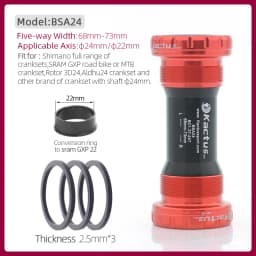 KACTUS Bicycle Bottom Bracket BSA Thread Kit Road MTB Bike Frame 68/73 Axis 24/22 and 29/30mm Fit for Shimano/SRAM GXP Crankset