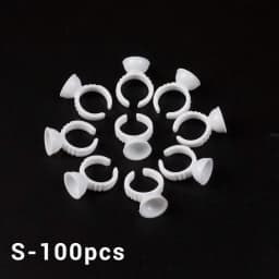 50/100pcs Glue Rings For Eyelash Extension Nail Art Glue Holders Eyelash Pallet Cups For Tattoo Pigment Makeup Tools