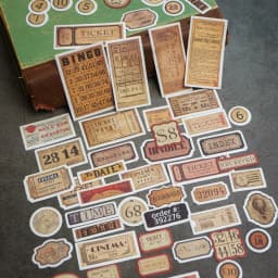 31Pcs Tim Holtz Style Number Junk Journal Label Vintage Stickers Retro DIY Album Planner Scrapbooking Material Craft Stickers