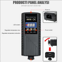 JCD 750W Heat Gun Digital Display Micro Rework Soldering Station Hot Air Gun For Welding Repair Tool Hair Dryer 8858