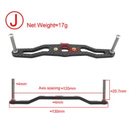 EKFAN 105MM 120MM 130MM 140MM 8*5MM Holes Carbon Fiber Fishing Left Right Handle For Dawa Bait Casting Reel Handles DIY Parts