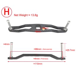 EKFAN 105MM 120MM 130MM 140MM 8*5MM Holes Carbon Fiber Fishing Left Right Handle For Dawa Bait Casting Reel Handles DIY Parts