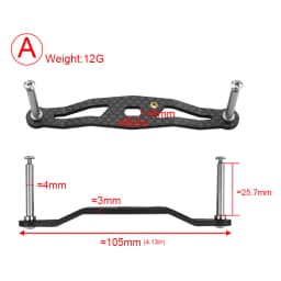 EKFAN 105MM 120MM 130MM 140MM 8*5MM Holes Carbon Fiber Fishing Left Right Handle For Dawa Bait Casting Reel Handles DIY Parts