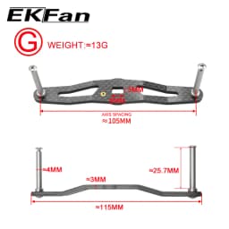 EKFAN 105MM 120MM 130MM 140MM 8*5MM Holes Carbon Fiber Fishing Left Right Handle For Dawa Bait Casting Reel Handles DIY Parts