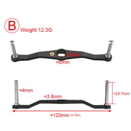 EKFAN 105MM 120MM 130MM 140MM 8*5MM Holes Carbon Fiber Fishing Left Right Handle For Dawa Bait Casting Reel Handles DIY Parts