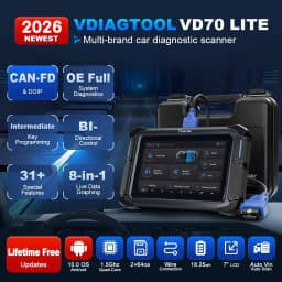 VDIAGTOOL VD70 Lite OBD2 Automotive Scanner Bi-Directional Car Diagnostic Key Tool Programmer with 31+Reset DOIP Free Updates
