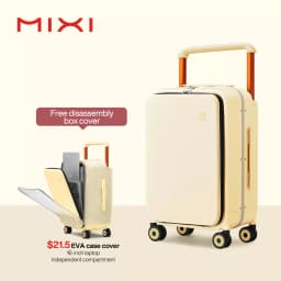 Mixi 2026 New Design Wide Handle Suitcase Men Carry-On Luggage Women Travel Trolley Case 20 Inch Cabin PC Aluminum Frame M9275