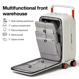 Mixi 2026 New Design Wide Handle Suitcase Men Carry-On Luggage Women Travel Trolley Case 20 Inch Cabin PC Aluminum Frame M9275