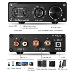 Nobsound Hi-Fi G2 Mono Channel Digital Amp Subwoofer / Full-Frequency Mini Stereo Audio Home Desktop Power Amplifier 100W