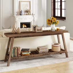 Tribesigns Farmhouse Console Entryway Table: 70.9 Inches All Wood Console Table for Entrance, Narrow Long Behind Sofa Table
