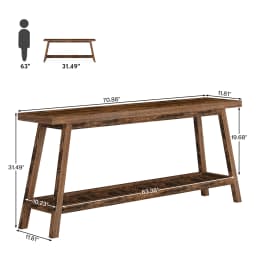 Tribesigns Farmhouse Console Entryway Table: 70.9 Inches All Wood Console Table for Entrance, Narrow Long Behind Sofa Table