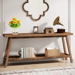Tribesigns Farmhouse Console Entryway Table: 70.9 Inches All Wood Console Table for Entrance, Narrow Long Behind Sofa Table