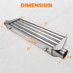 Universal Intercooler 27''x7''x2.5" Tube & Fin for Audi Jetta Inlet 2.5" / 64mm