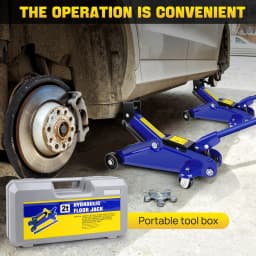 DayPlus Hydraulic Trolley Floor Jack 2 Ton Portable Heavy Duty Car Lift with Carry Case Steel handle Profile Tyre Repair Tools