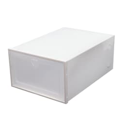 20 Pcs Foldable Shoe Boxes Plastic Shoe Organizers Stackable Shoe Storage Cases Flip-Type Shoe Boxes W/ Clear Lid White Home Sto