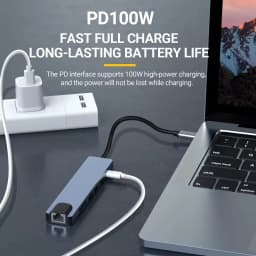 7 in 1 Type C Docking Station with Sd TF Card Reader Ethernet PD Ports USB 3.0 and Ports USB 3.0 2.0 for MacBook Pro Air HP XPS