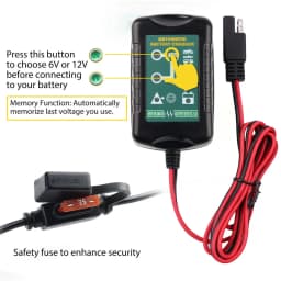 6V 12V 1.5A Automatic Battery Charger Maintainer Car Automatic Float Charger Motorcycle Lawn Mower Tractor Lead-acid AGM GEL Toy