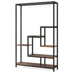 Tribesigns 5 Tiers Tall Indoor Plant Stand 70.9 inches Large Metal Plant Shelf with 10 PC S Hanging Hooks for Garden