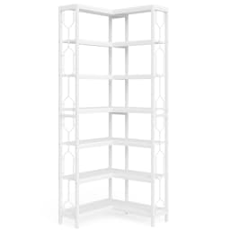 Tribesigns 7-Shelf Corner Bookshelf,Large Modern Corner Bookcase, 7-Tier Tall Corner Shelf Storage Display Rack with Metal Frame