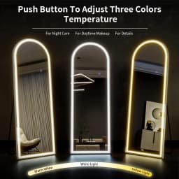 63"x20" Arched Full Length Mirror with Lights,LED Mirror Full Length,Lighted Floor Mirror with Stand,Full Body Mirror