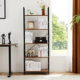 JHK 5 Tier Bookcase Bookshelf Modern Book Case For Books Corner Storage Organizer for Bedroom Home Office Kitchen Living Room