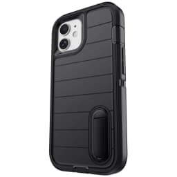 For iPhone 11 12 13 14 15 16 Plus Pro Max Case Heavy Duty Shockproof Hybrid Rugged Kickstand Cover Black